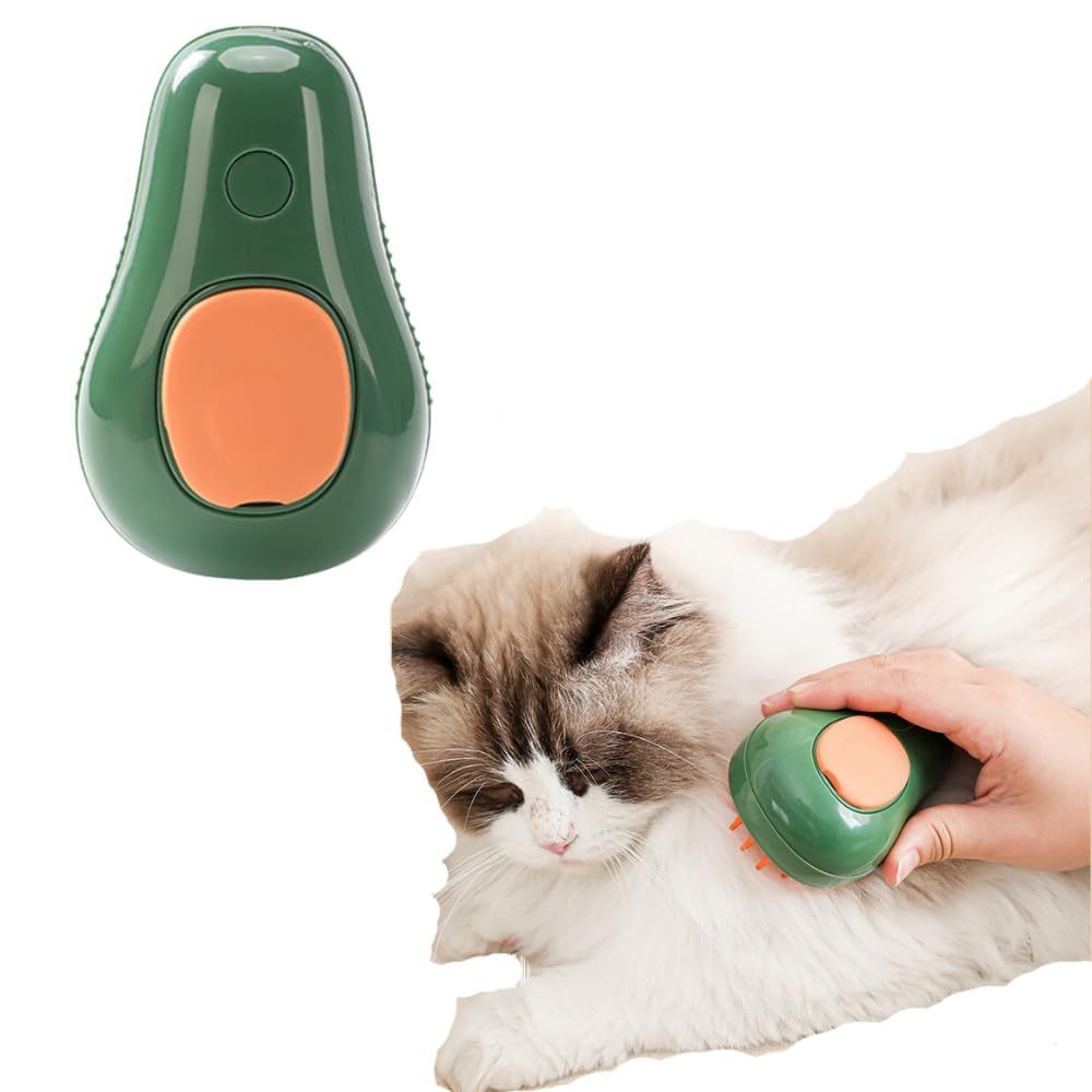 New Cat Steam Brush 3 In 1 Cat Comb For Massage, Self Cleaning Cat Brush With Water Rechargeable Silicone Dog Steam Brush Cat Bath Brush Eliminates Flying And Tangled Hair Cat Grooming Comb Green