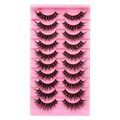 10 Pairs Of False Eyelashes With Natural And Thick Curl