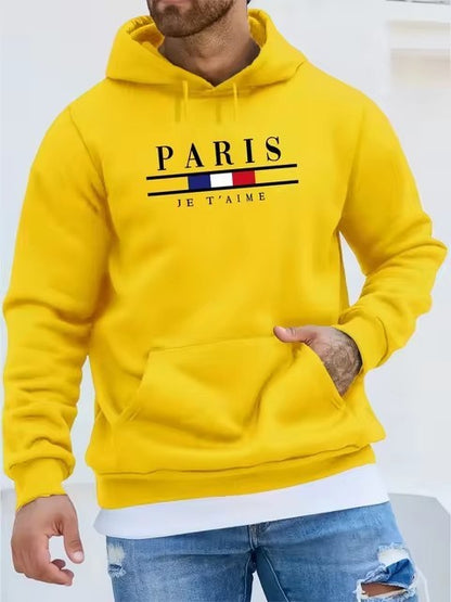 Autumn And Winter Printing Long Sleeve Loose-fitting Hoodie Yellow