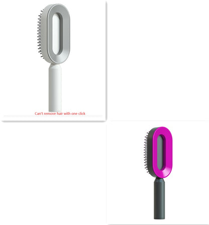 Self Cleaning Hair Brush For Women One-key Cleaning Hair Loss Airbag Massage Scalp Comb Anti-Static Hairbrush Set1