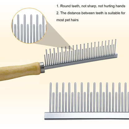 New Wooden Handle Grooming Comb For Dogs Cats Pet