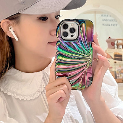 Fresh Arrivals at Buy Center: Color Plated Colorful Laser Shell Phone Case Bright Black