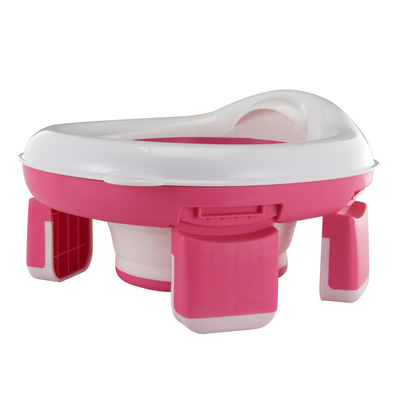 Fresh Arrivals at Buy Center: Outdoor Portable Children Folding Toilet Pink Get 20 Clean Bag For Free