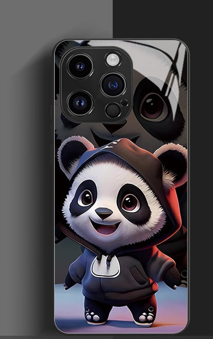 Just Arrived at Buy Center: Panda Phone Case Cute Cartoon National Treasure Glass Hard Case Happy Panda