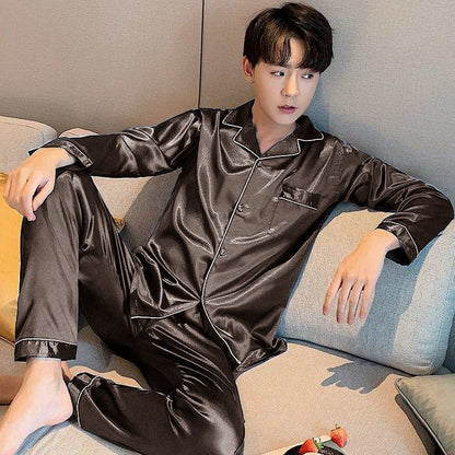 Hot New Arrivals at Buy Center: Men's Fashion Large Size Silk Pajamas Suit