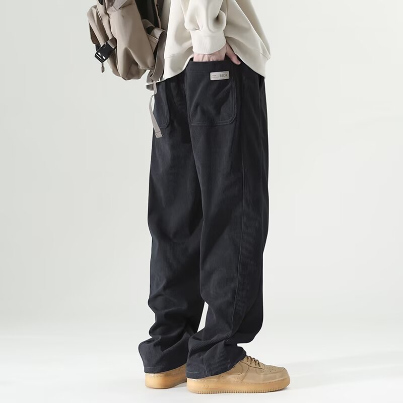 Autumn And Winter Lights Men's American Casual Pants High Street Fashion Brand Straight Flow Wide Leg Long Buy Center