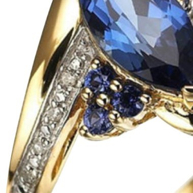 Buy Center Premium-Women's Fashion Sapphire Plated 18K Gold Ring