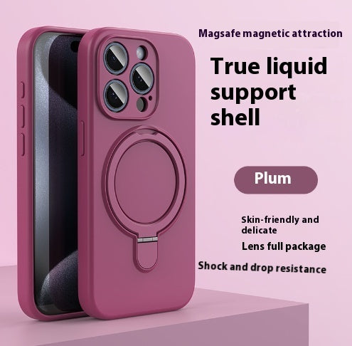 Newly Released at Buy Center: Liquid Silicone Magnetic Bracket Phone Case Plum