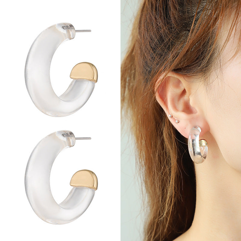 Alloy Spot Drill Transparent Resin Earrings For Women Buy Center