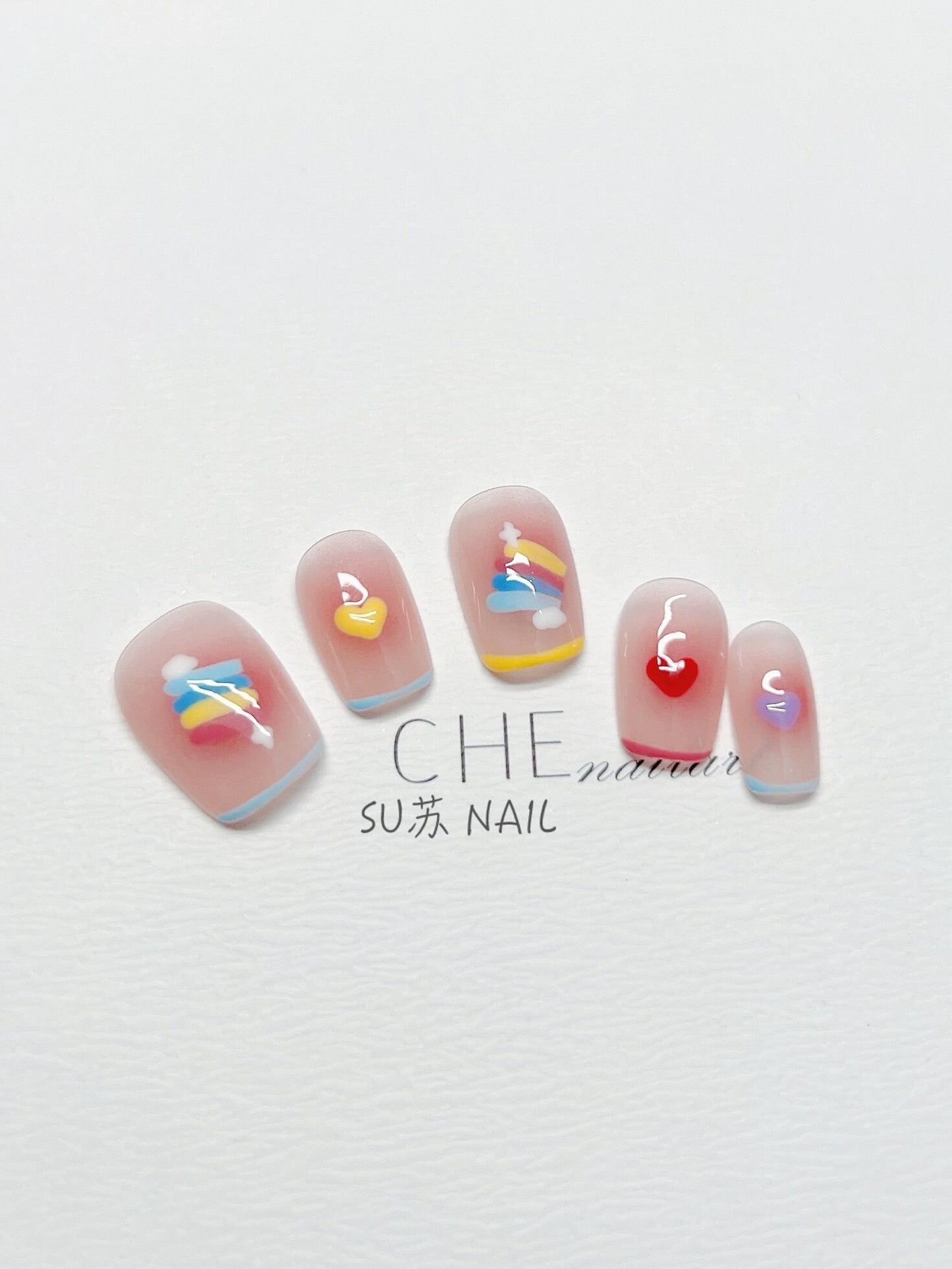 Trending Now at Buy Center: Handmade Custom Wear Nail Rainbow Candy