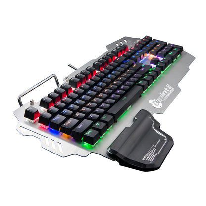 Green Axis Metal Panel With Wrist Splint Wired Professional Gaming Keyboard