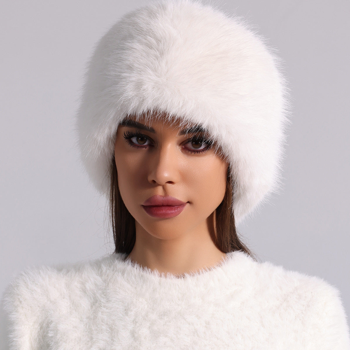 Fur Ball Woolen Cap Autumn And Winter Imitation Fur Thickened Hat Buy Center