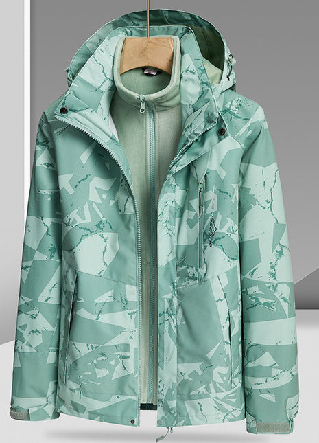 Manteau trois en un doublure amovible en fourrure de vison automne et hiver camouflage vêtements d'alpinisme deux pièces