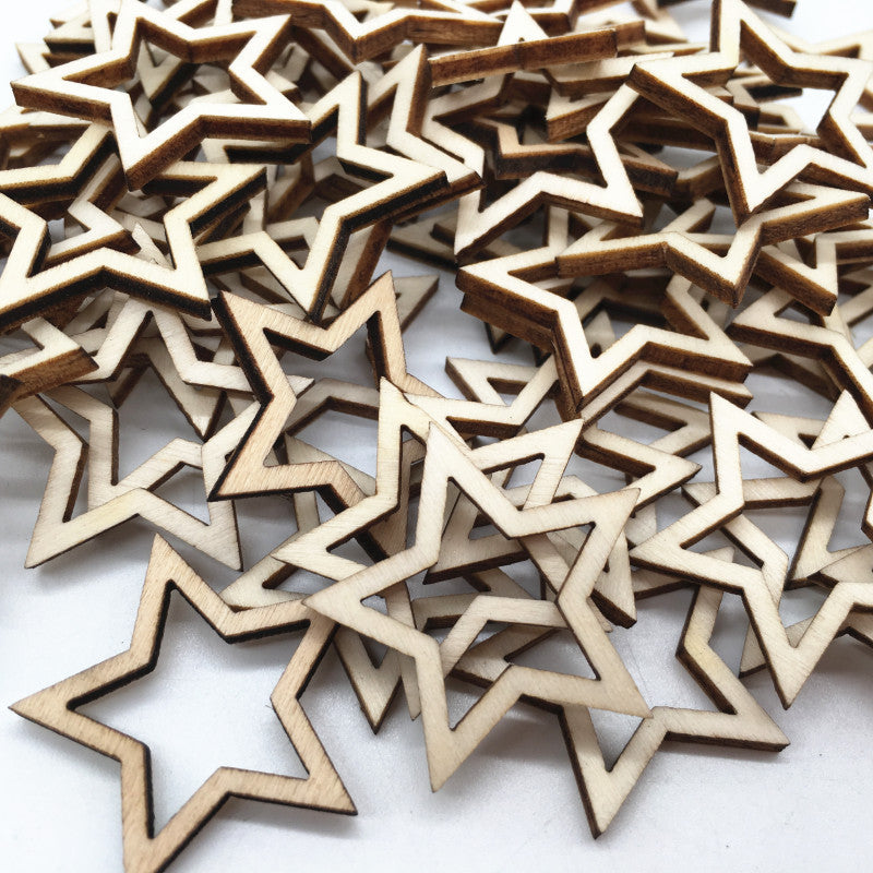 Newly Arrived at Buy Center: Wooden Crafts Five-pointed Star Hollow Handmade Accessories