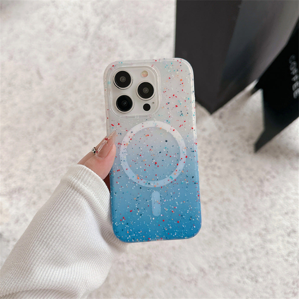 Fresh on the Scene at Buy Center: Silicone Splash Ink Magnetic Gradient Color Phone Case Magnetic Gradient Blue