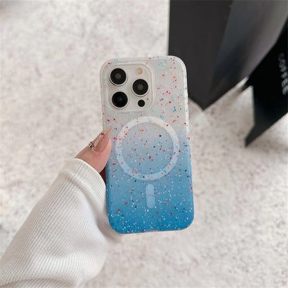 Fresh on the Scene at Buy Center: Silicone Splash Ink Magnetic Gradient Color Phone Case Magnetic Gradient Blue