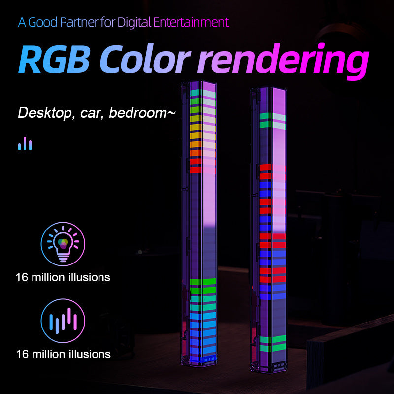 New at Buy Center: LED Light Voice Atmosphere Light Rechargeable Battery USB Powered Pickup Rhythm Lamp APP Pickup Dimmable RGB Flow Light Bars