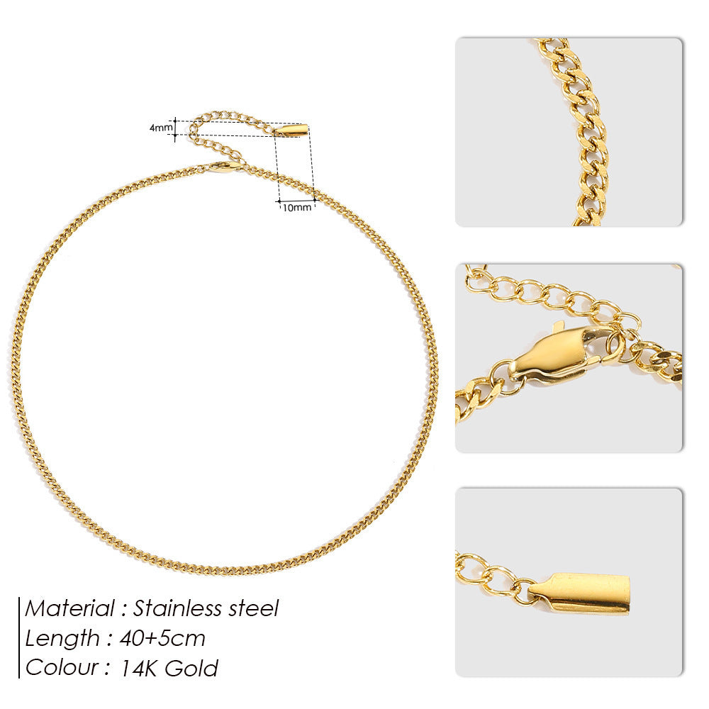 Buy Center Hot Pick-Classic Stainless Steel Necklace For Men And Women Gold