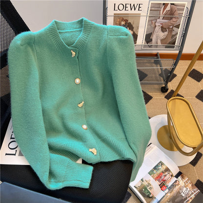 Puff Sleeve Soft Glutinous Sweater For Women Autumn New Buy Center