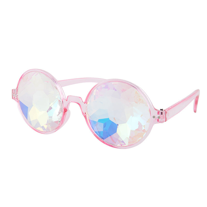 Shop Now at Buy Center-Kaleidoscope Concert Sunglasses Glass Faceted Mosaic Glasses