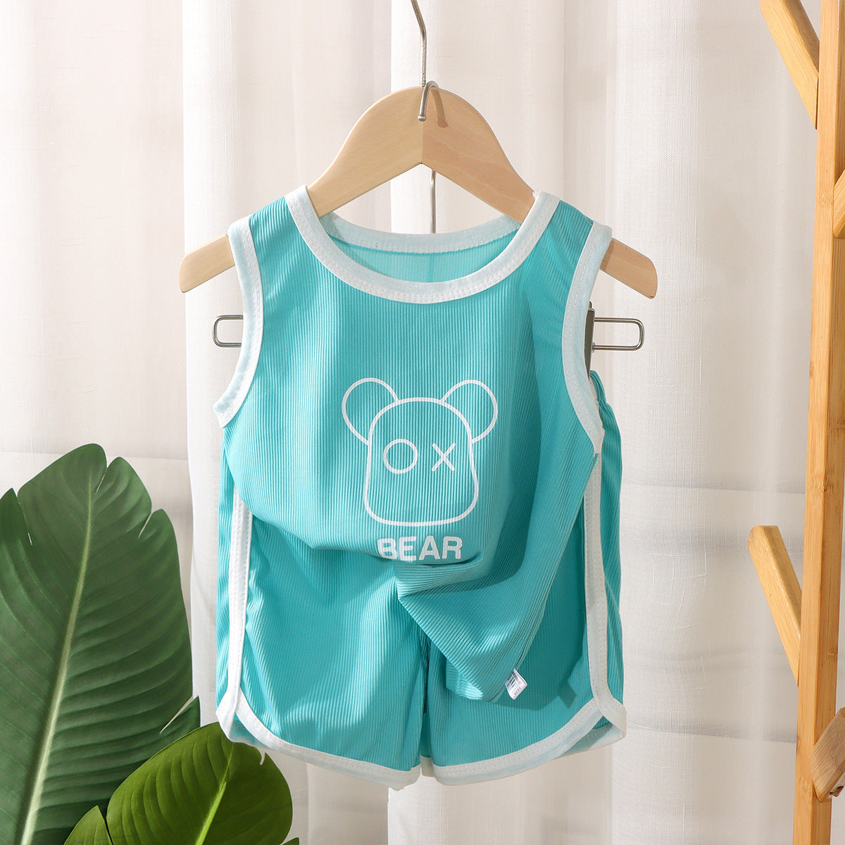 Fresh Arrivals at Buy Center: Children's Quick Drying Clothes Vest Suit Summer Ice Silk Lake Blue