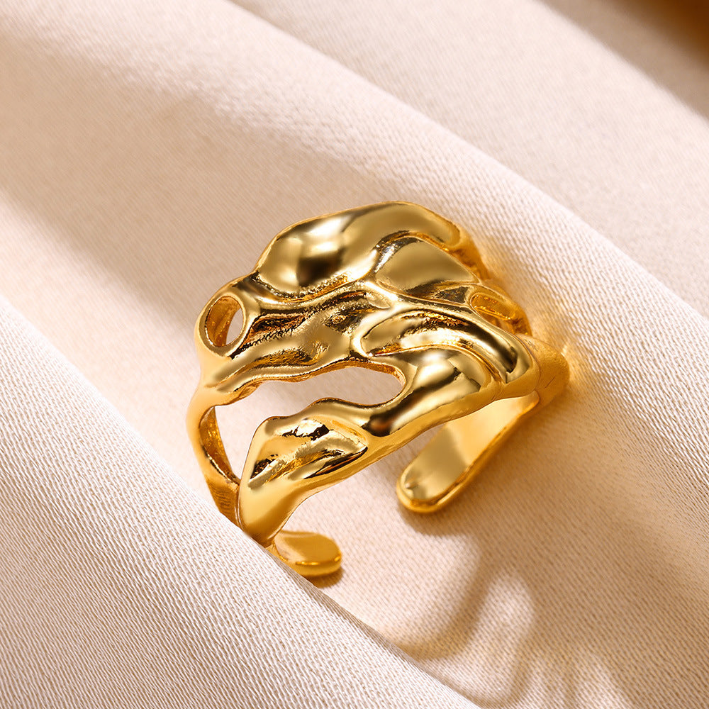 Buy Center Handpicked- Fashion Personality Men And Women Lava Ring Gold