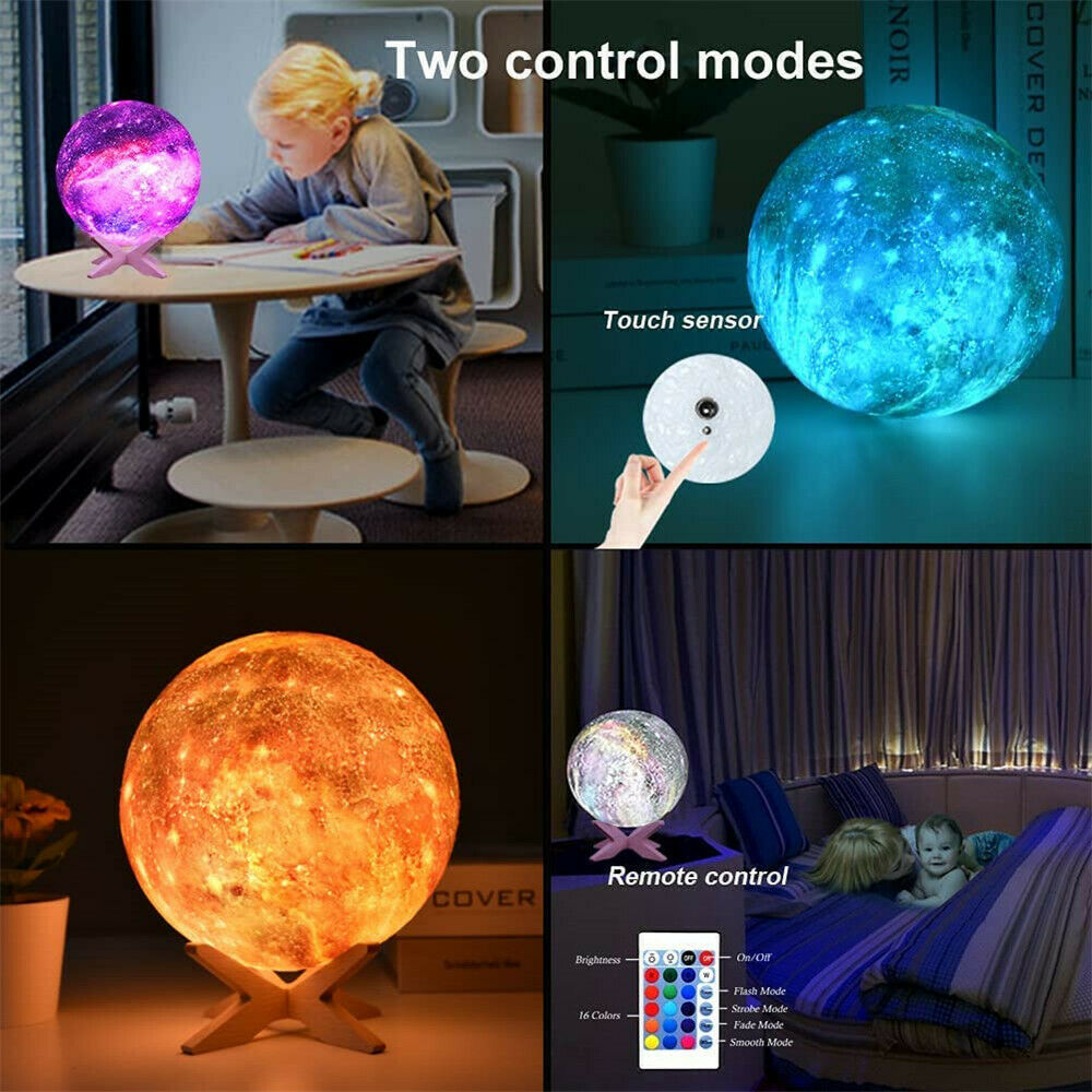 3D Printing Galaxy Lamp Moonlight USB LED Night Lunar Light Touch Color Changing Moon Lamp Buy Center