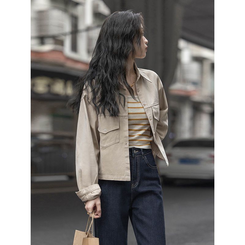 Coat Design Sense Hong Kong Style Top Vintage Long Sleeve Shirt Buy Center