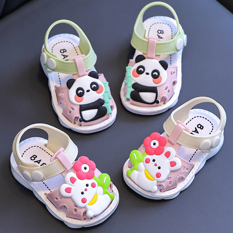 Fresh on the Scene at Buy Center: Children's Sandals Cartoon Toddler Closed Toe Hole Shoes Boys Baby Indoor Non-slip Soft Bottom