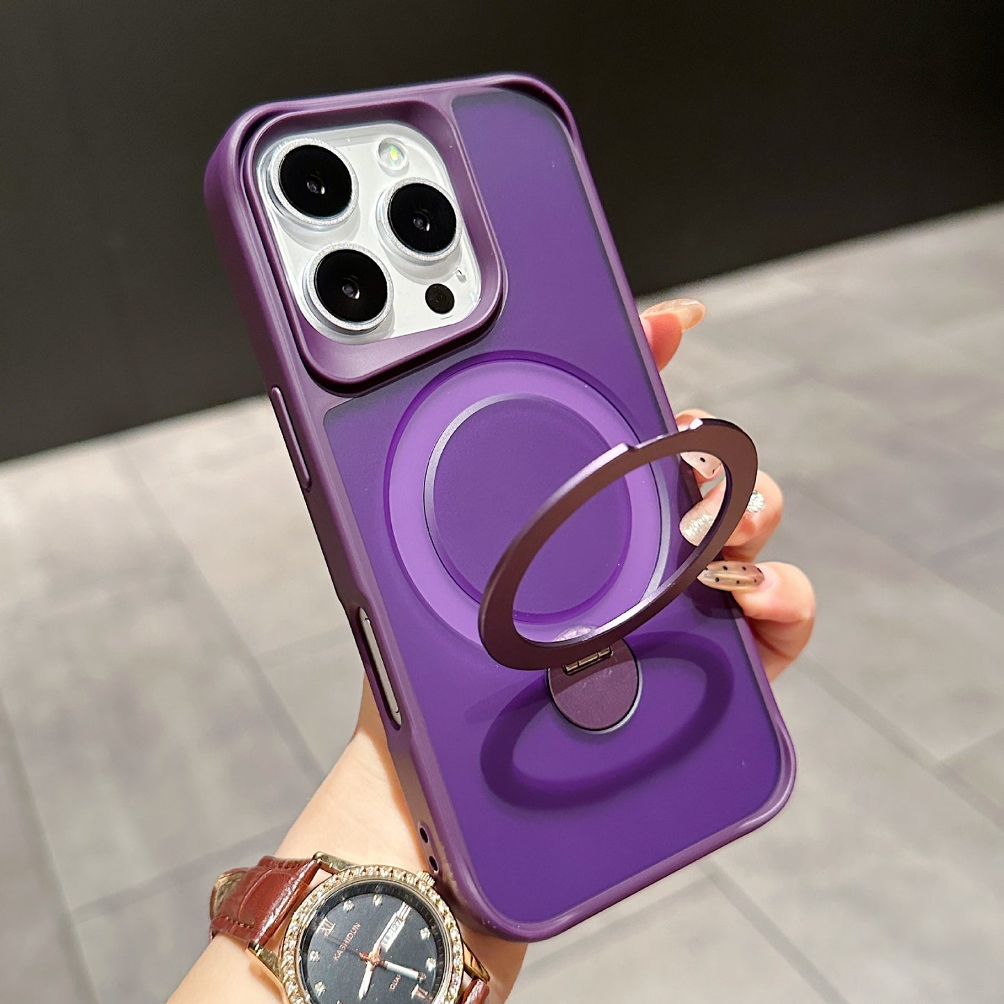 Suitable For IPhone16Pro Skin Feeling 360 Degrees Rotating Bracket Magnetic Suction Phone Case Buy Center