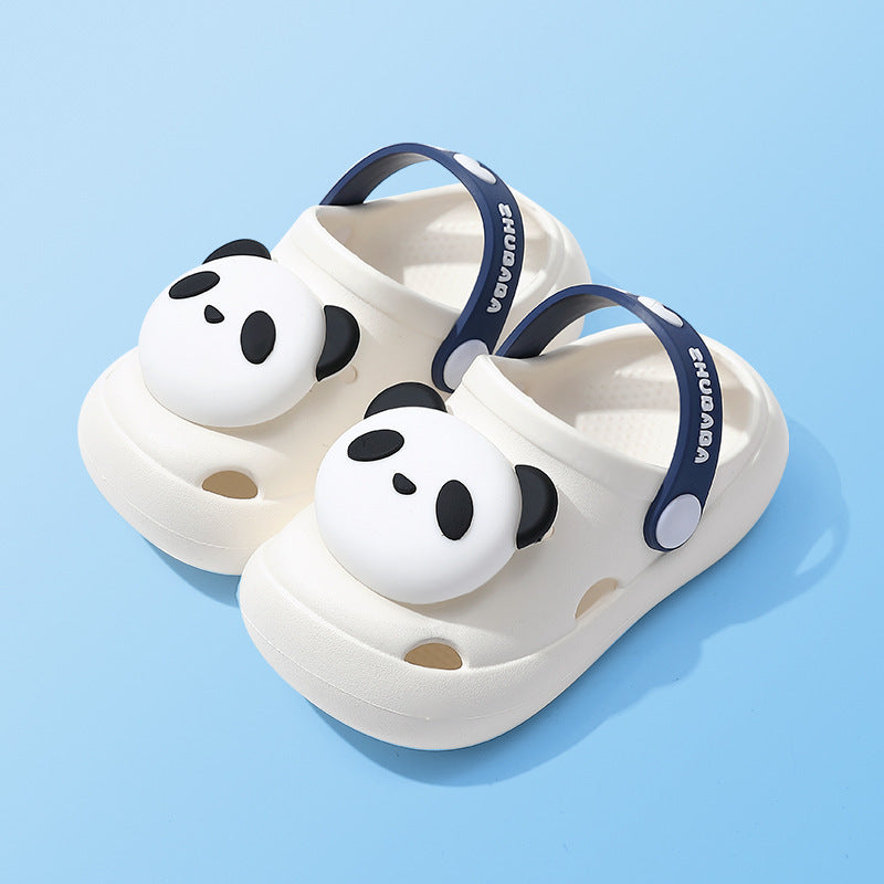 Fresh Arrivals at Buy Center: Children's Slippers Summer Cartoon Baby Soft Bottom Hole Shoes Boys And Girls Closed Toe Sandals Beige Panda