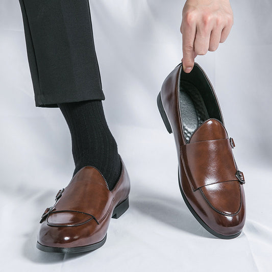 Zapatos de cuero para hombre de otoño con doble hebilla nuevos