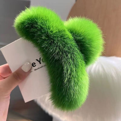 Véritables poils de lapin Rex, nouvelle jolie coiffe en peluche, griffe pour cheveux