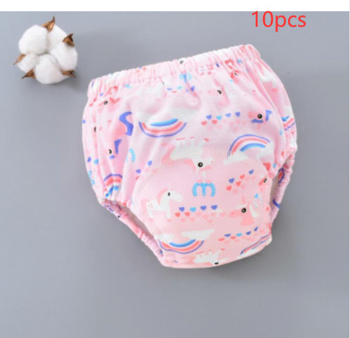 Hot New Items at Buy Center: Baby Training Pants Washable 6-layer Gauze Diaper Cover Rainbow Horse 10PCS