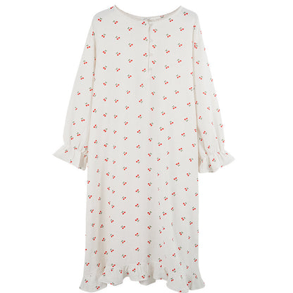 Chemise de nuit en gaze de coton double couche Ins de Corée du Sud