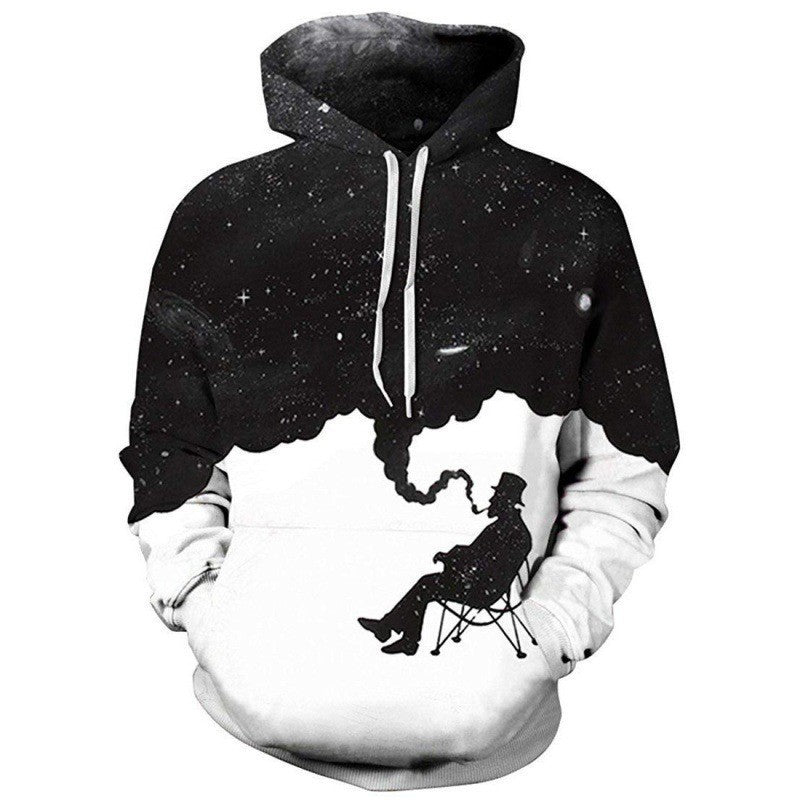 Just Arrived at Buy Center: Starry Sky Men's Color Ink Digital Printed Hoodie Style 5