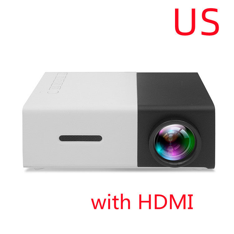 Portable Projector 3D Hd Led Home Theater Cinema HDMI-compatible Usb Audio Projector Yg300 Mini Projector Black US with HDMI