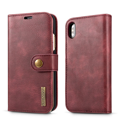 Just Arrived at Buy Center: Cowhide Two-fold Split Adsorption Mobile Phone Leather Case Red