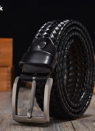 Ceinture décontractée tendance en cuir avec boucle ardillon faite à la main pour pantalon de couple