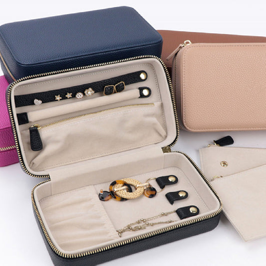 New at Buy Center: Large Capacity Leather Portable And Versatile Built-in Pouch Cosmetic Case