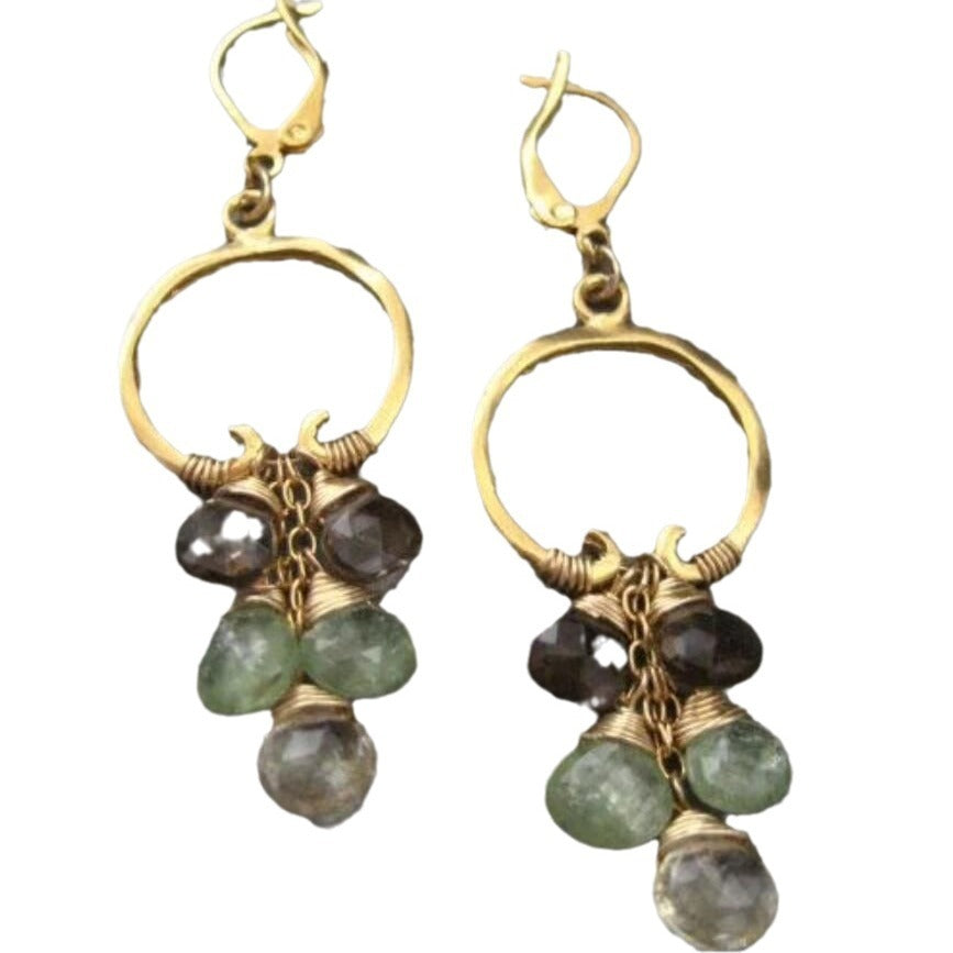 Buy Center Deal of the Day-Retro Gold Ear Clip Colorful Round Stone