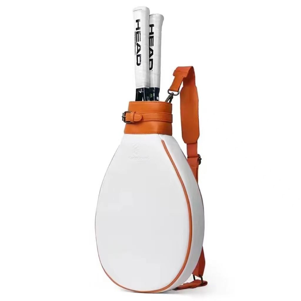 Just Arrived at Buy Center: Badminton Bag Women's One Shoulder Retro White Orange See Description