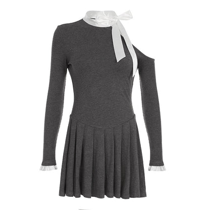 French Style Pure Bow Slimming A- Hem Knitted Dress Buy Center