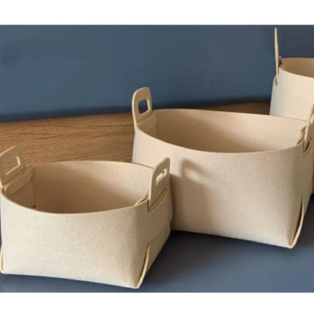 Fresh on the Scene at Buy Center: Portable And Minimalist Felt Folding Storage Basket Khaki