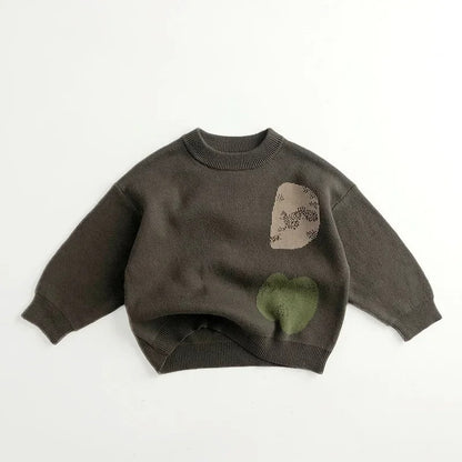 Hot New Items at Buy Center: Kids' Sweater Baby Boy And Baby Girl All-matching Sweater Korean Gray