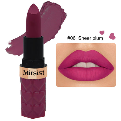 Buy Center Ultimate: 6 Color Matte Lipstick No Stain On Cup Waterproof And Durable #06 Sheer plum Durable