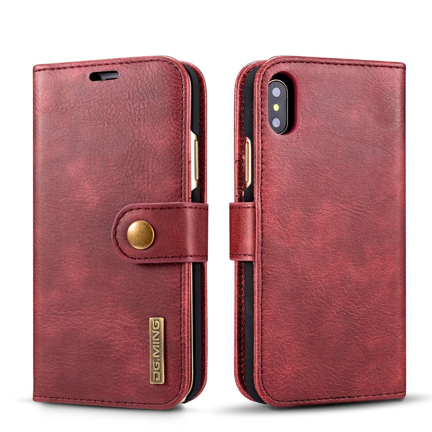 Just Arrived at Buy Center: Cowhide Two-fold Split Adsorption Mobile Phone Leather Case