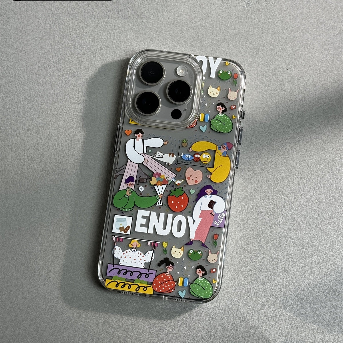 Just Arrived at Buy Center: Cartoon Transparent 15promax Phone Case Soft Shell Anti Drop Gift