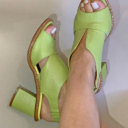 Fresh Arrivals at Buy Center: Summer Women's Stylish Peep Toe High Heel Chunky Heel Sandals