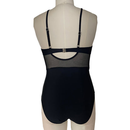 Buy Center Hot Pick-Women's Mesh Spliced Backless One-piece Swimsuit